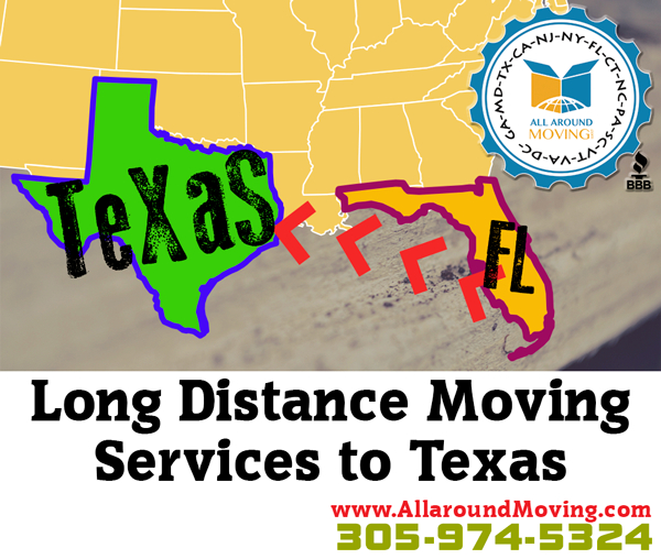 Embarking on an exciting long distance journey to the vibrant state of Texas? Look no further for top-notch moving services! Our Miami-based moving company is renowned for its expertise in long distance relocations, and we're thrilled to extend our exceptional services to your Texas adventure. Our dedicated team of professionals will handle every aspect of your move with finesse, providing meticulous packing, reliable transportation, and efficient unloading. With our unwavering commitment to customer satisfaction, you can trust us to seamlessly deliver your cherished belongings to your new Texas home. Let us infuse your relocation with the perfect blend of reliability, professionalism, and a touch of Southern hospitality. Get in touch today to discuss your unique requirements and receive a personalized quote that fits your Texas-sized dreams. Your long distance move to Texas is about to become an unforgettable journey!