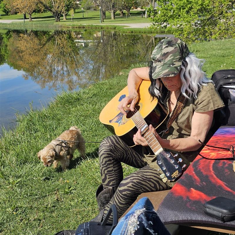 Older adult enjoying time outdoors with support from care services.
