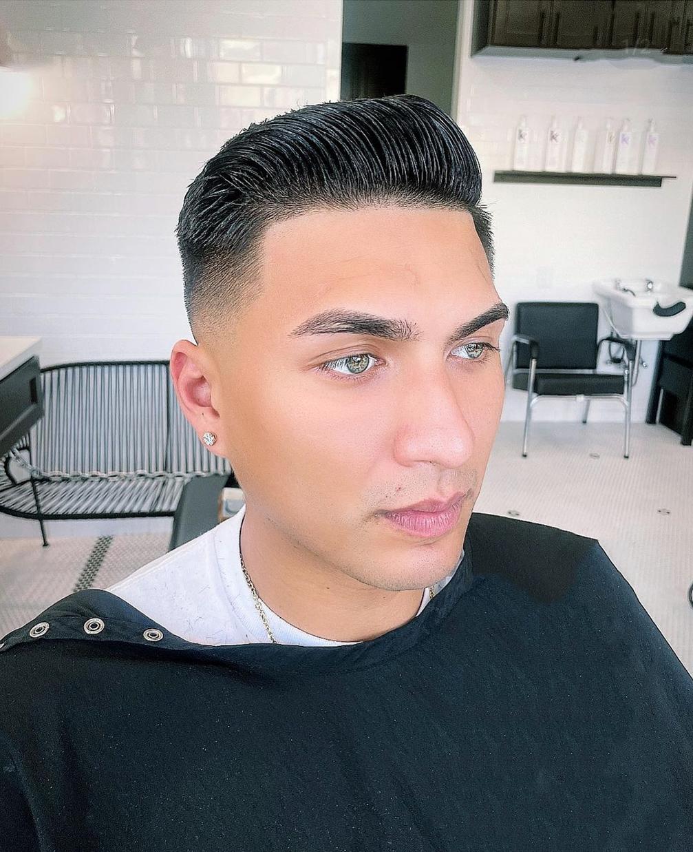 Mid Skin Fade Haircut with Line-Up