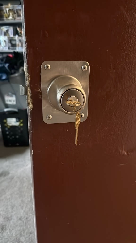 Door Deadbolt Installed