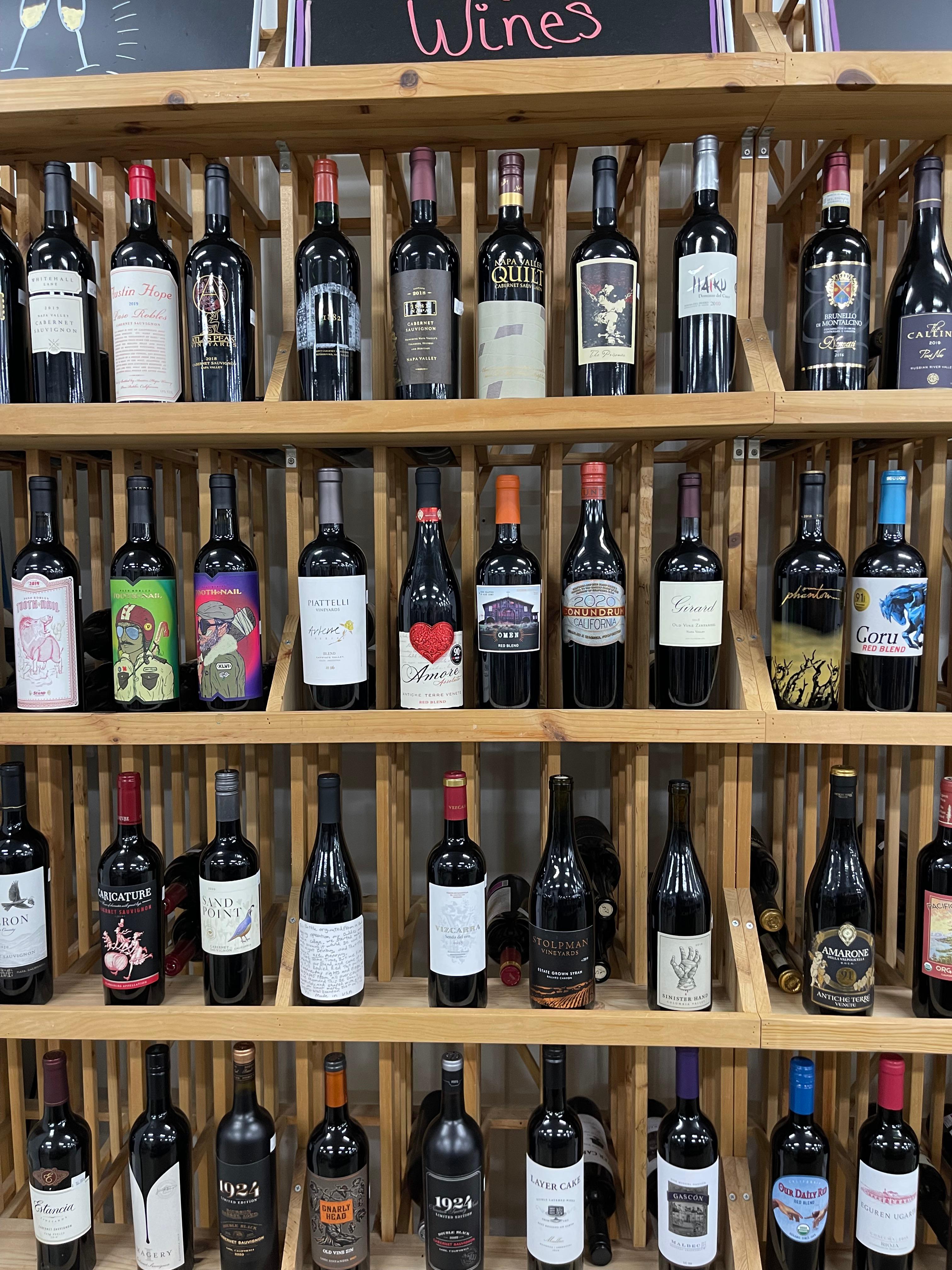 some Red Wine Selections in the Wine Room