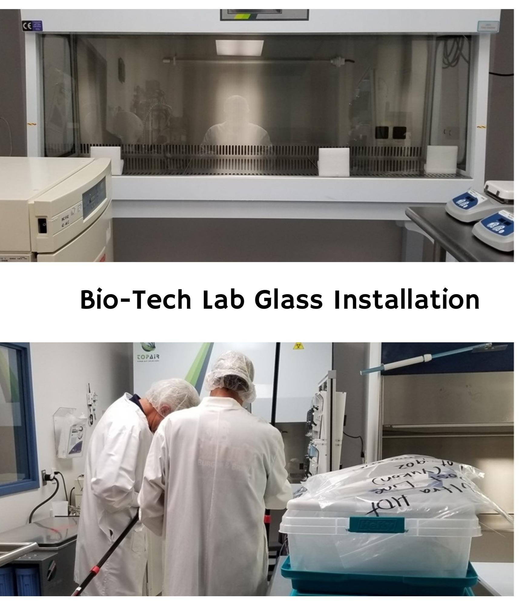 When it comes to your glass needs, we are the experts to turn to! We've installed glass into a biotech lab!