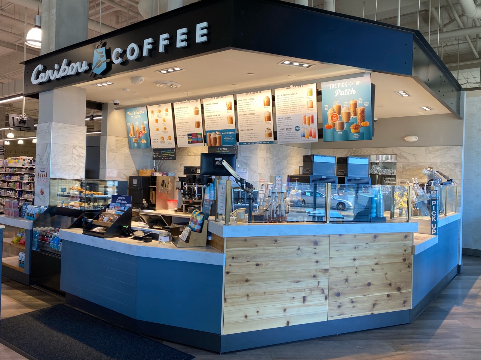 Storefront of the Caribou Coffee at 2170 Ford Parkway in St. Paul