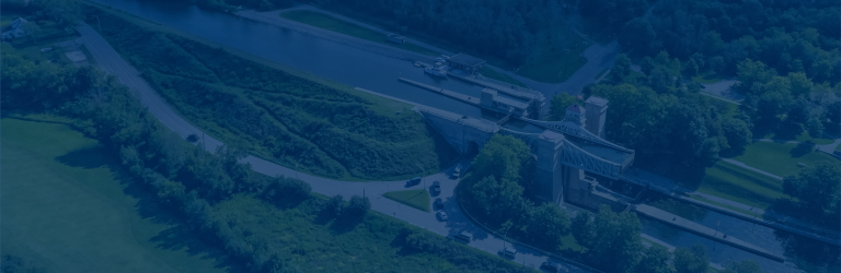 Aerial view of the Peterborough Lift Lock.
