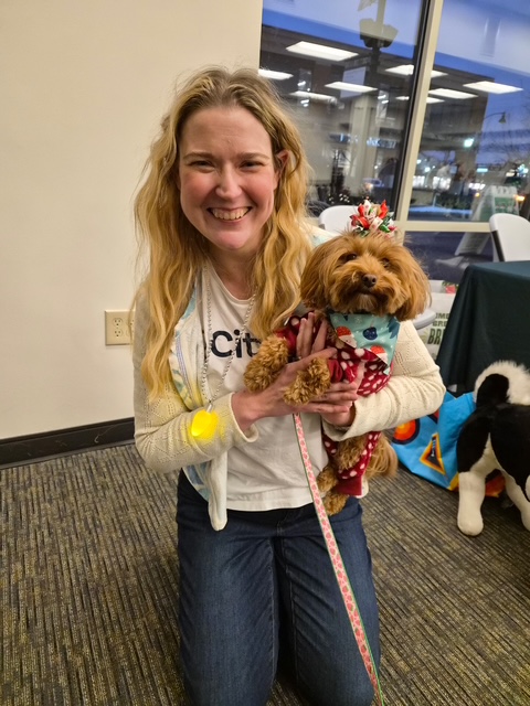 Dr. Stephanie Beeson, Owner of CityVet | Carmel at a community Christmas event!