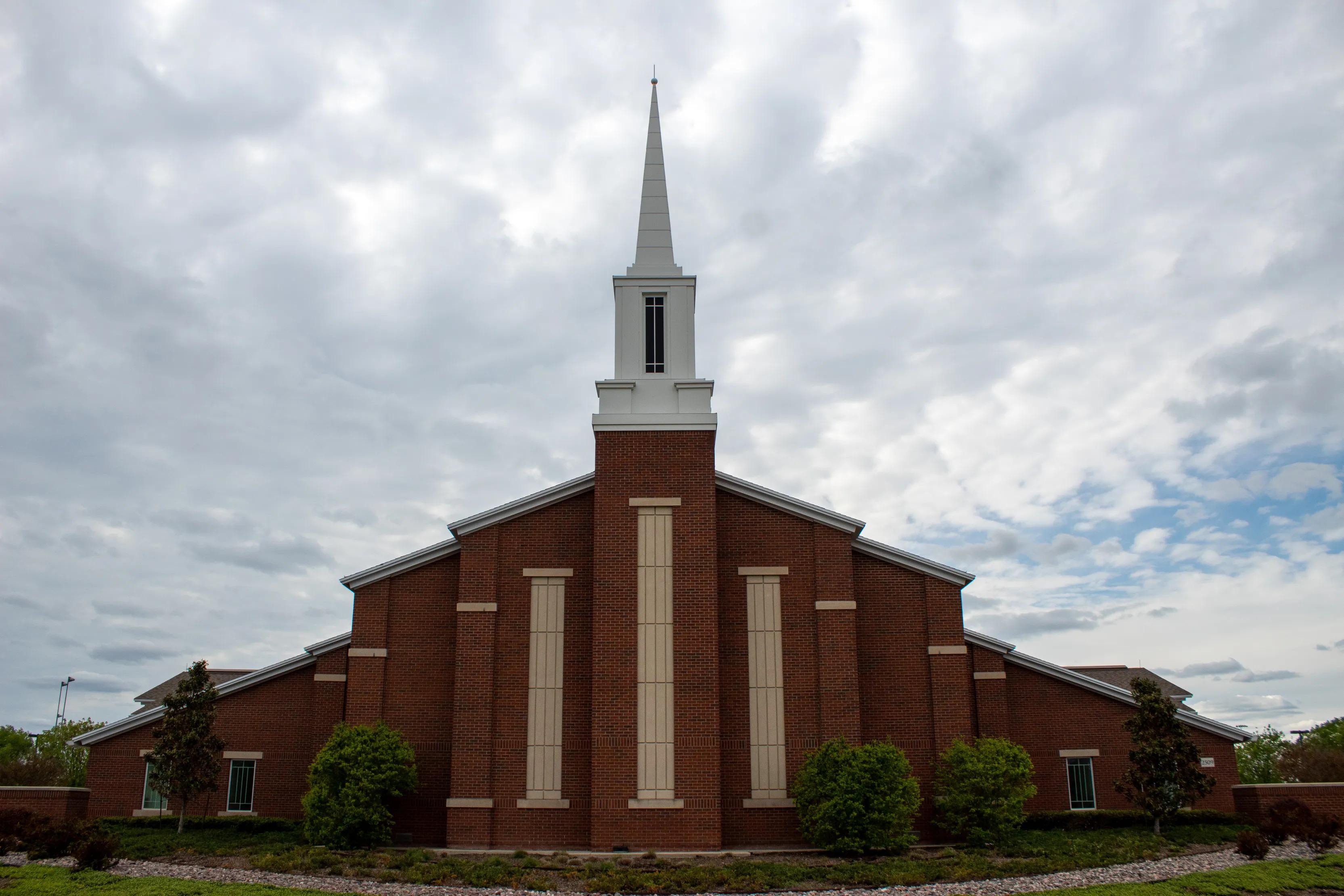 The east-facing side of the Trophy Club church building - The Church of Jesus Christ of Latter-day Saints