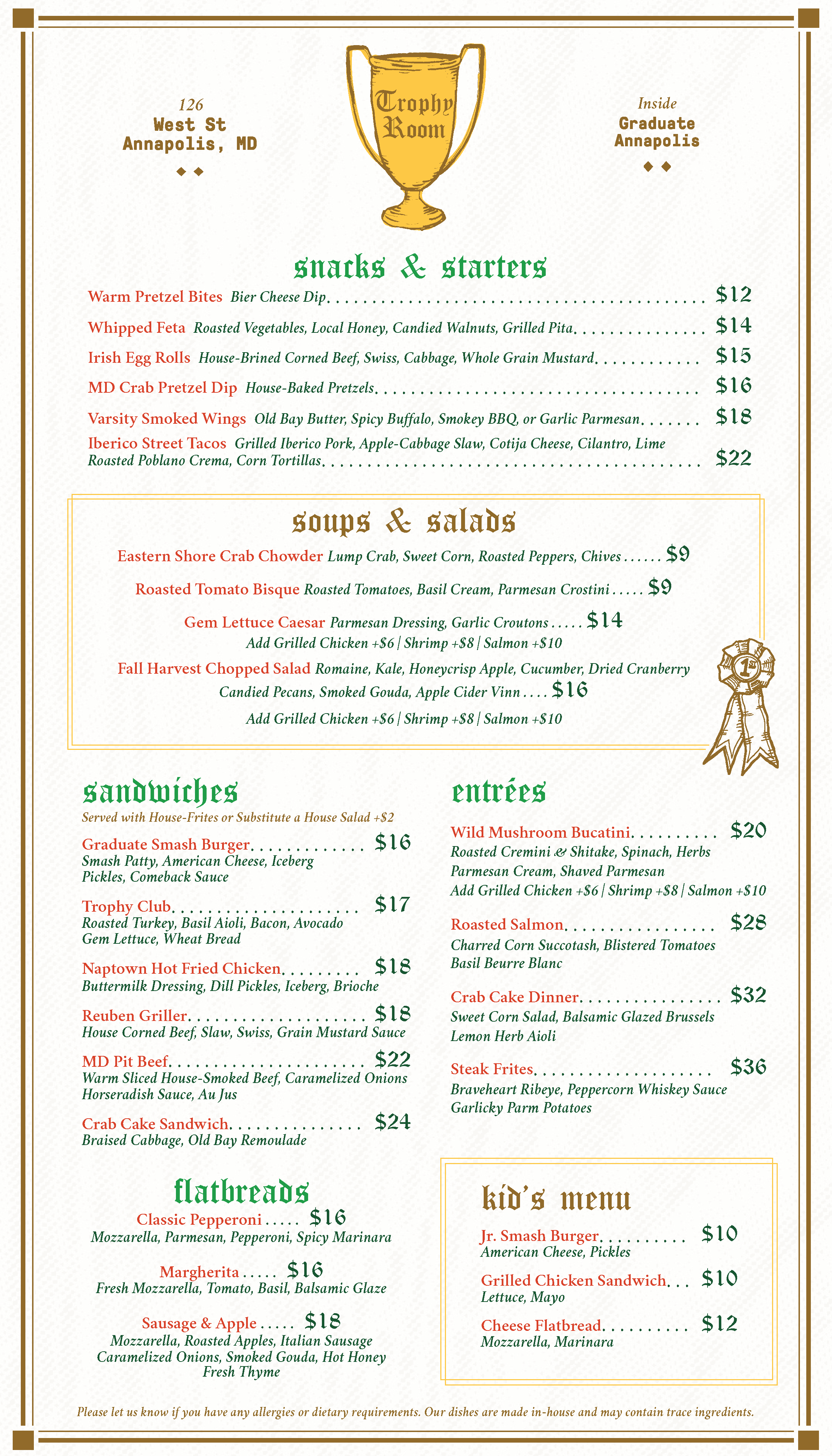 Fall Menu 