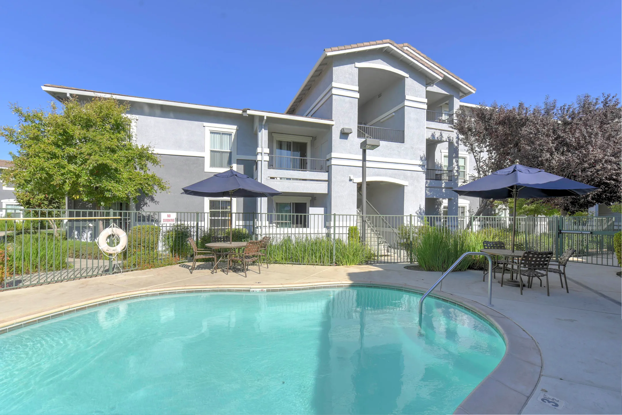 apartment complex with pool