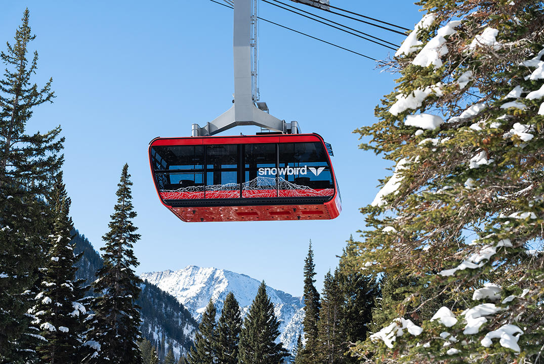 The red tram in winter