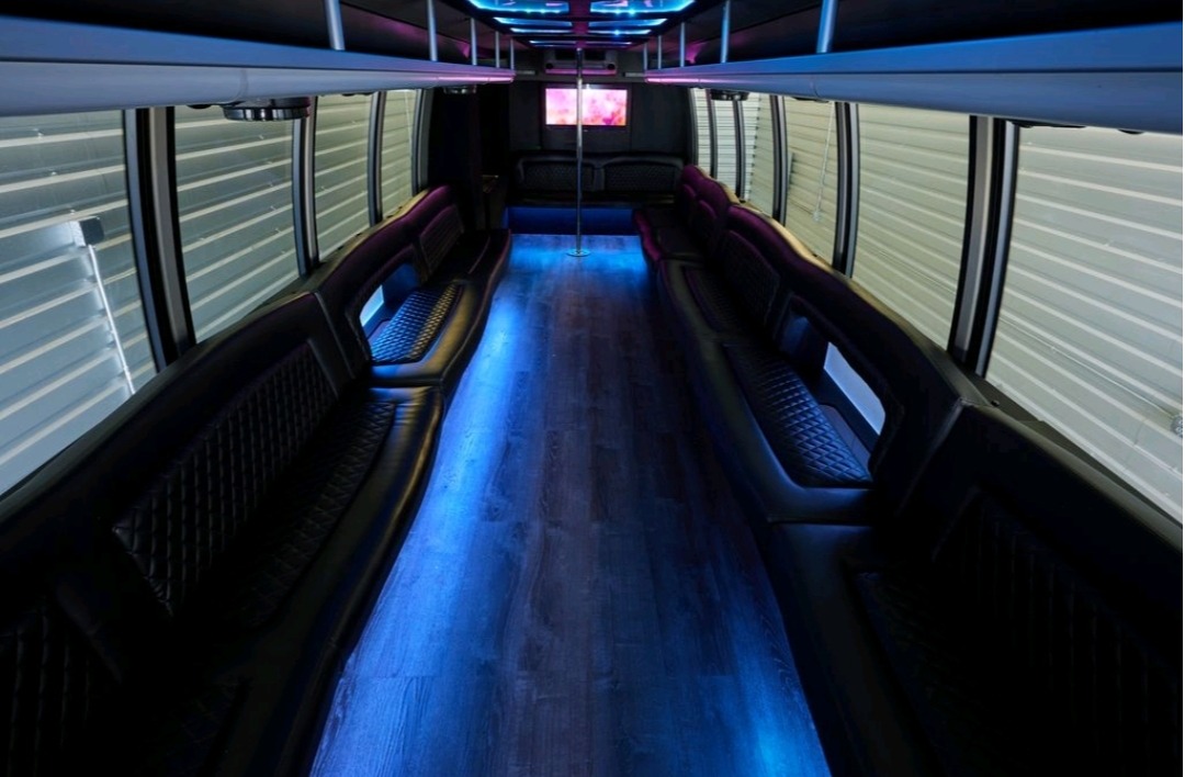 Las Vegas Party Bus 30 Passenger Double Up with dance pole and state of the art sound and lighting.