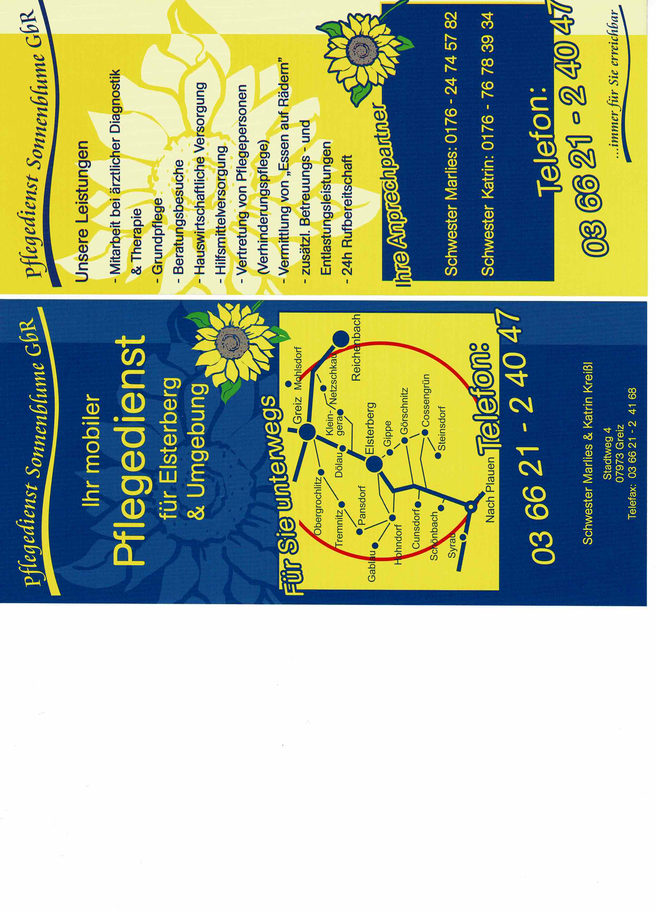 Ihr mobiler Pflegedienst Sonnenblume GbR in Greiz - Logo