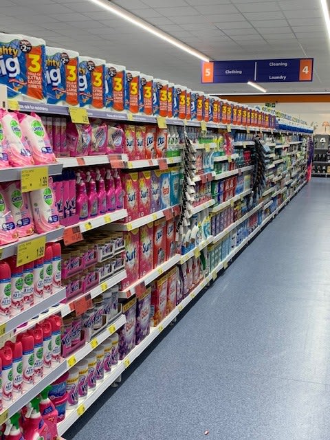 B&M's brand new store in Huntingdon stocks a huge range of cleaning products, from he biggest brands like Daz, Ariel, Comfort, Fairy and many more.