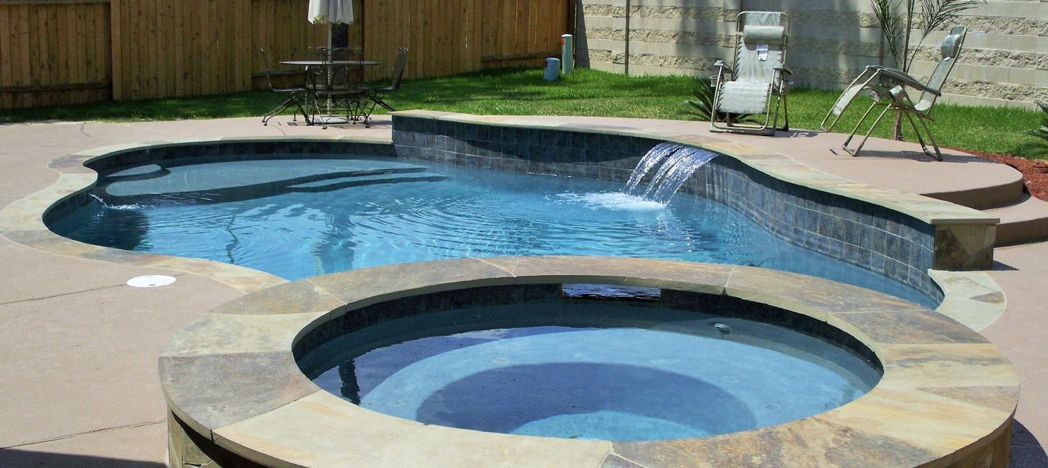 Freeform pool with spa