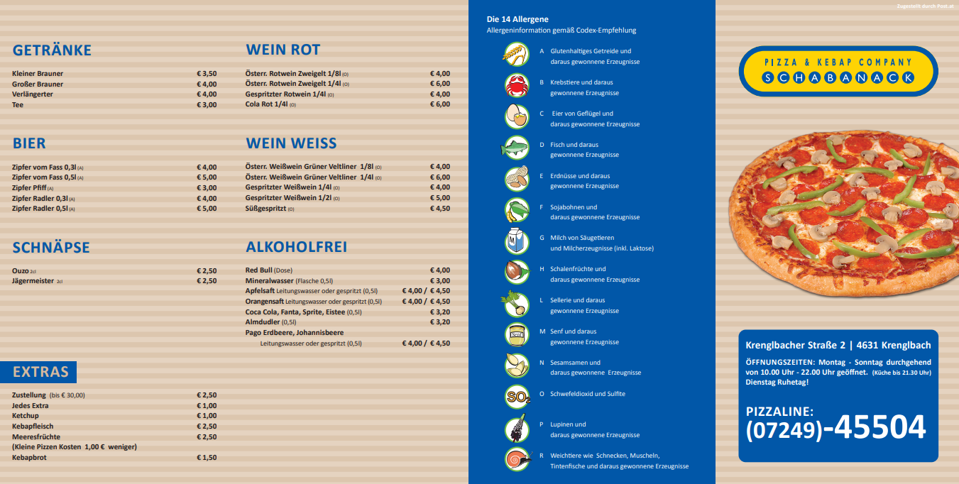 Schabanack Pizza & Kebap - Krenglbach, Krenglbacher Straße 2 in Krenglbach