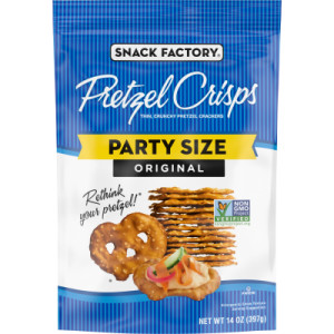 Snack Factory Original Pretzel Crisps, Non-GMO, 14 oz Party Size Bag featured image