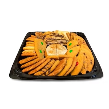 Small Tray 48pcs, Large Tray: 96pcs. Choose from our amazing selection of delicious fresh baked cookies. Choose one or mix 'em up! Cut in quarters and ready to go!
