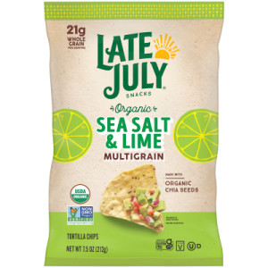 Late July Snacks, Organic Multigrain Tortilla Chips, Sea Salt and Lime, 7.5 Oz. Bag featured image