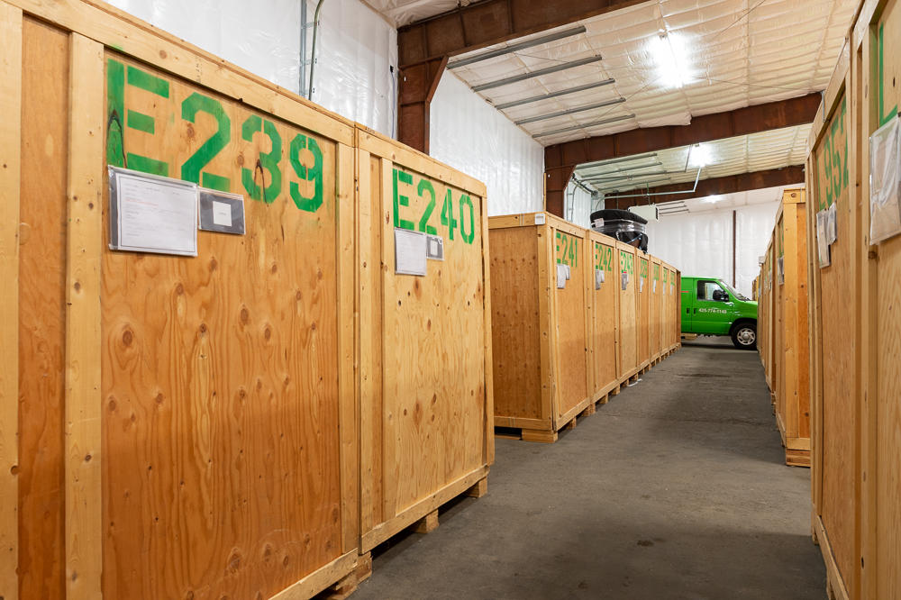 Warehouse storage and content cleaning.