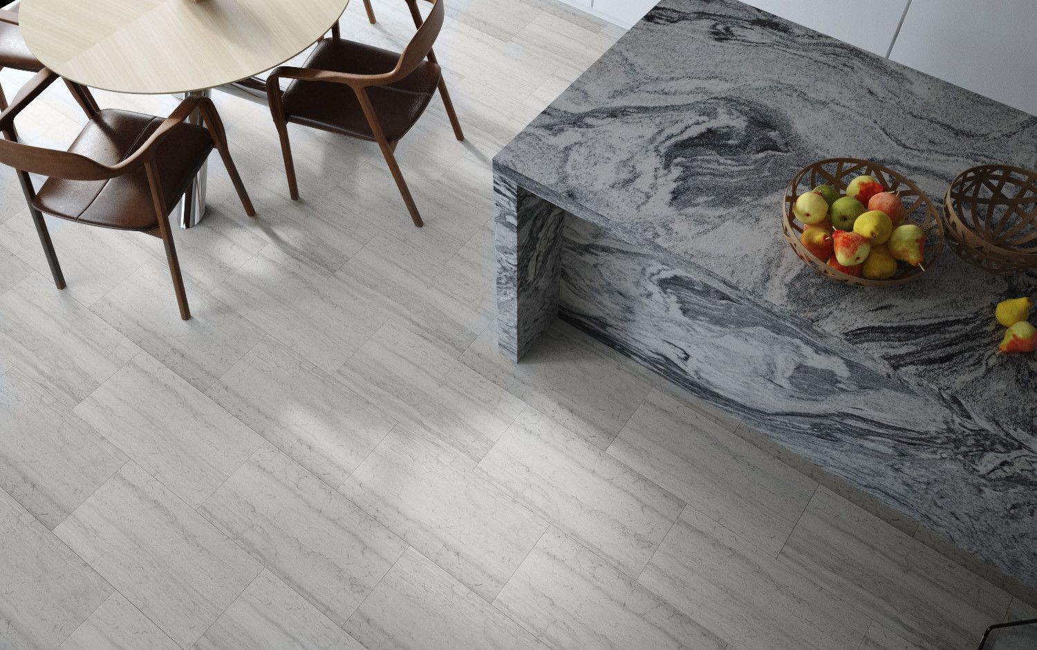 Haisa Blue is a cool grey-toned marble with a honed finish