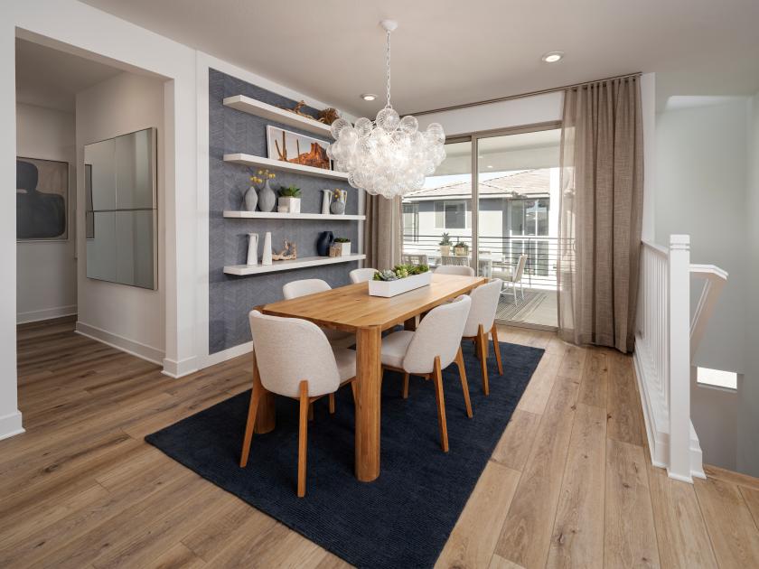 Casual dining area with built-in seating