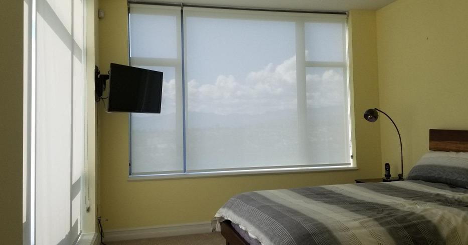 Save on energy costs by cutting out heat and blocking harmful UV rays with solar shades by Budget Bl Budget Blinds of New Westminster & Surrey Port Coquitlam (604)359-9655