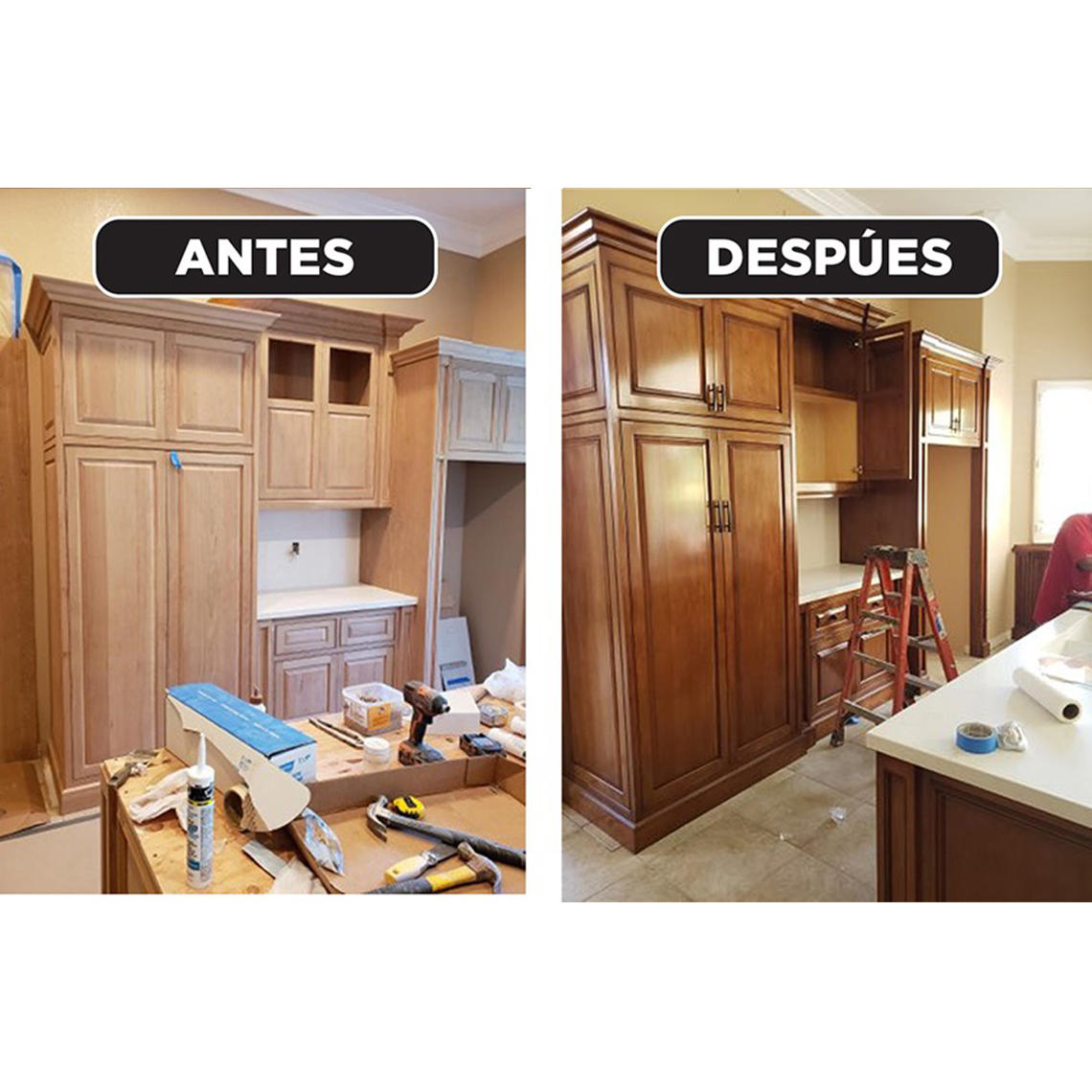 Renovación y reparación de gabinetes, muebles y acabados de madera