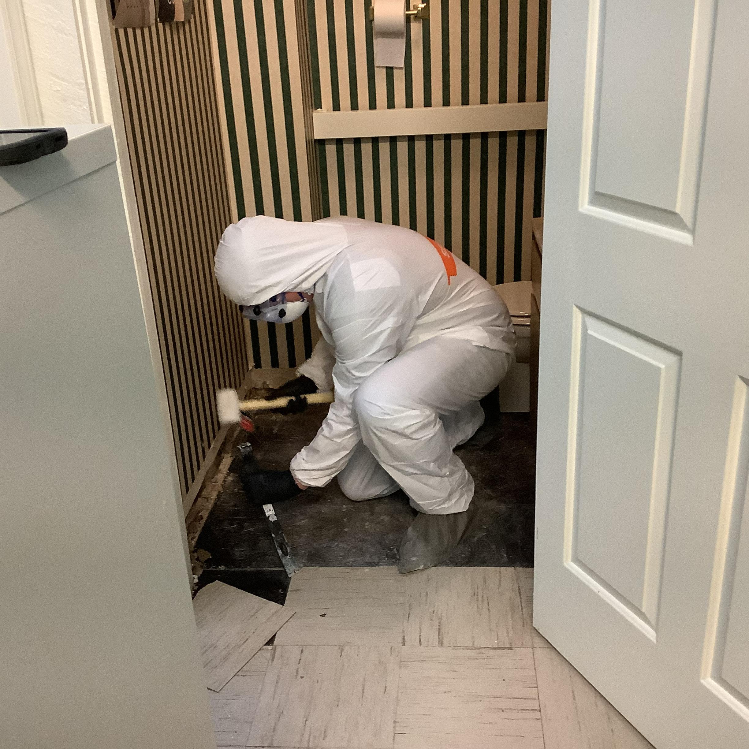 On sewage or mold losses, we protect our team members with PPE.