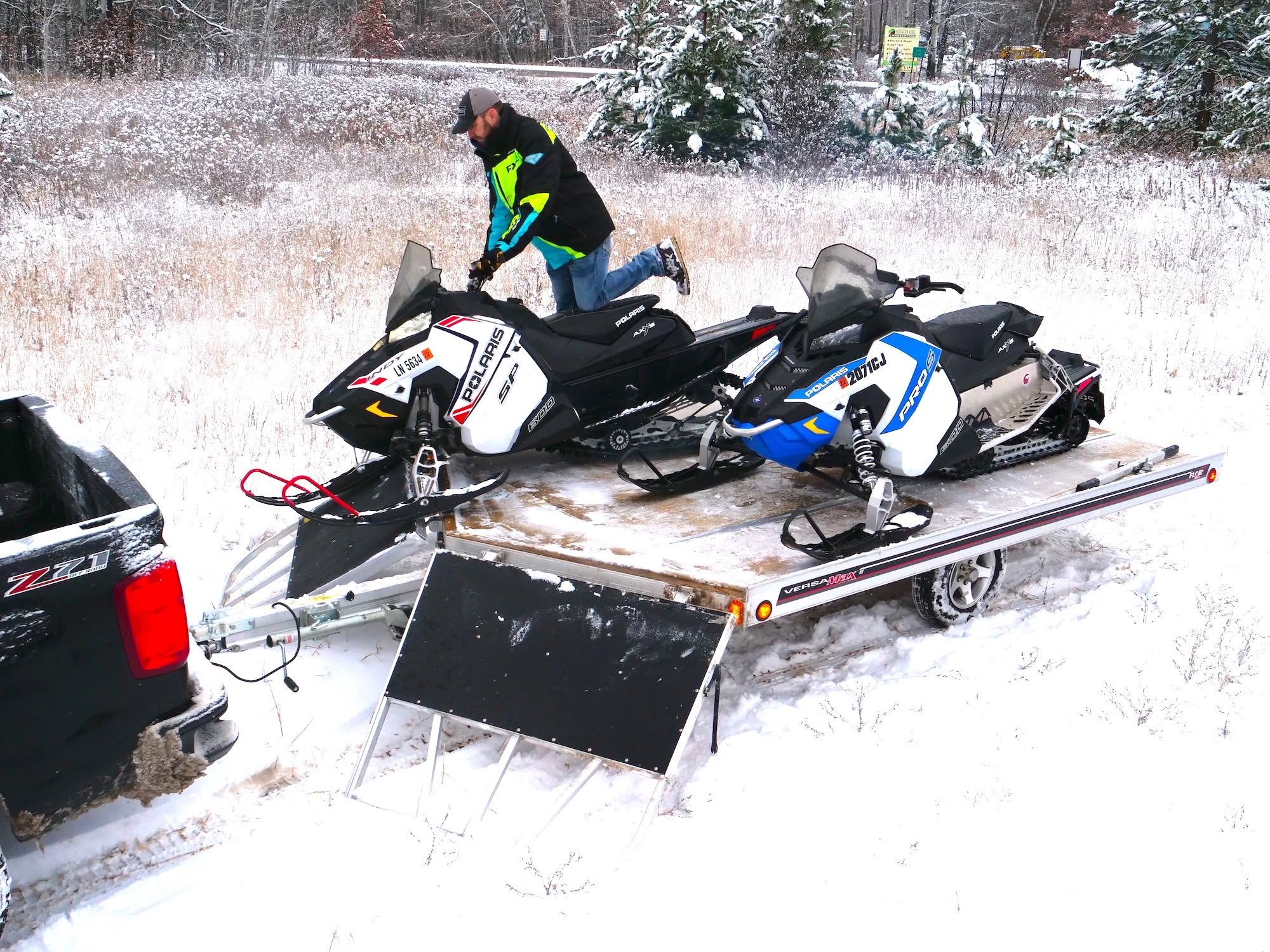 Snowmobile trailers for easy transport. Visit M&G on 55 in Minnesota.