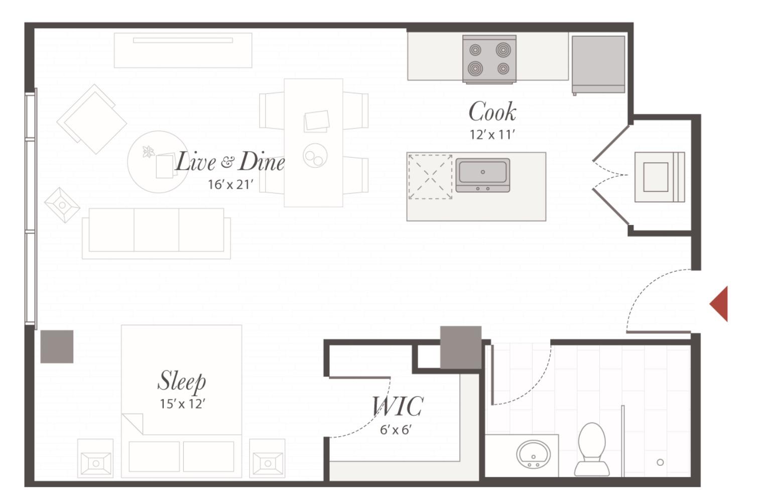 Encore P8 Studio Apartment Floor Plan