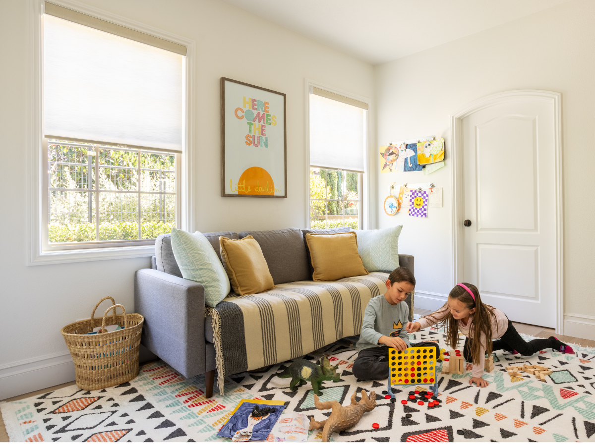 Create a safe haven for your little ones with our cordless child-friendly roller shades. Style meets peace of mind as you enjoy sleek window coverings without the hassle of cords. In Rockwall, Texas.