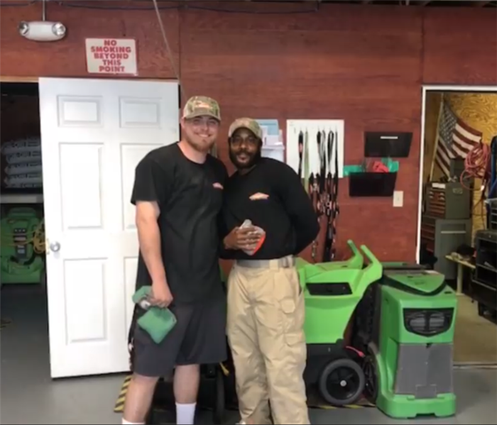 Here are two technicians, Matt and Shatie.  They believe in teamwork all the way. Both of these fellows have worked on SERVPRO of Newark's team for over 5 years!