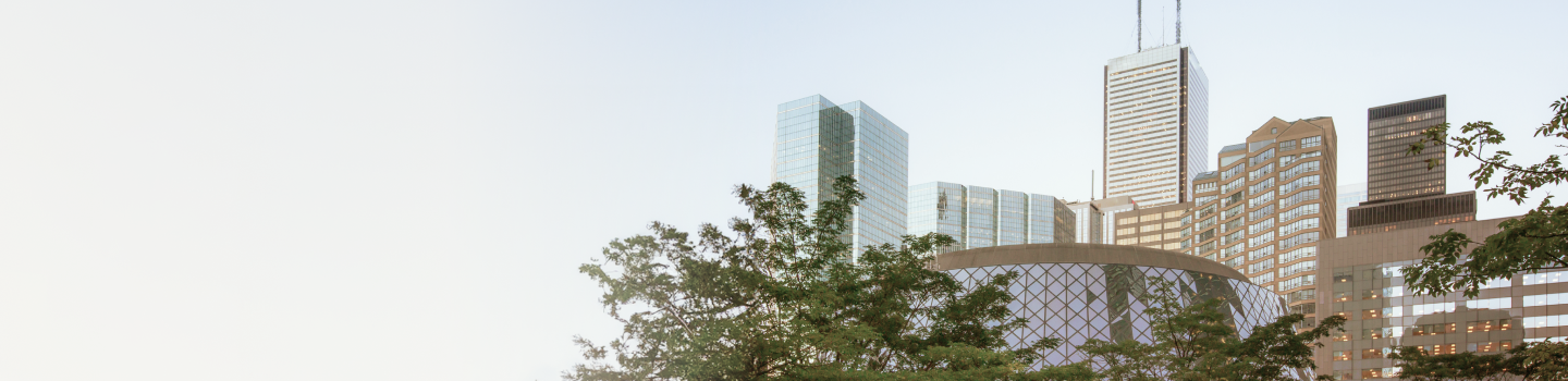 Roy Thompson Hall and surrounding buildings.
