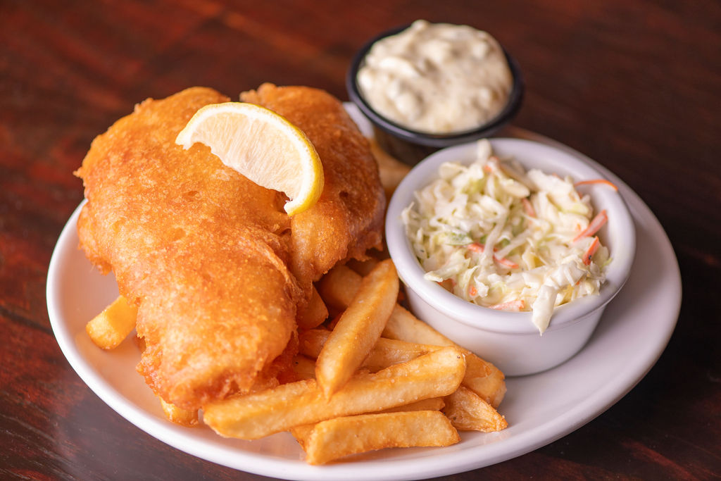 Wee portion of our award-winning, beer-battered haddock, housemade tartar sauce, & creamy coleslaw