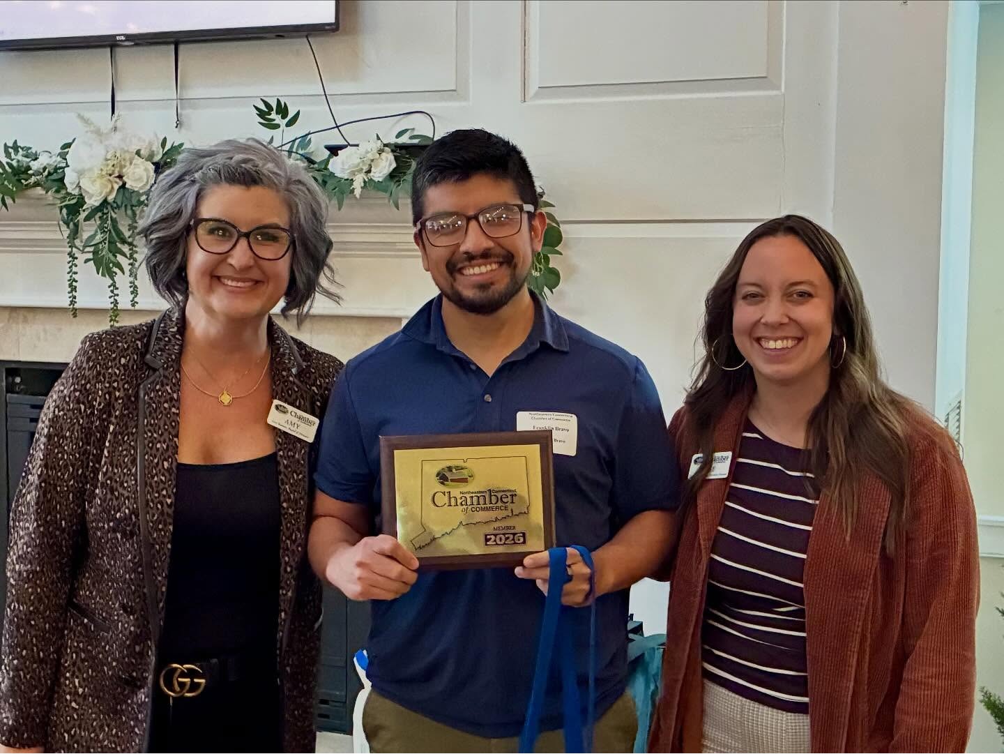 New member award for joining the Northeastern Connecticut Chamber of Commerce.