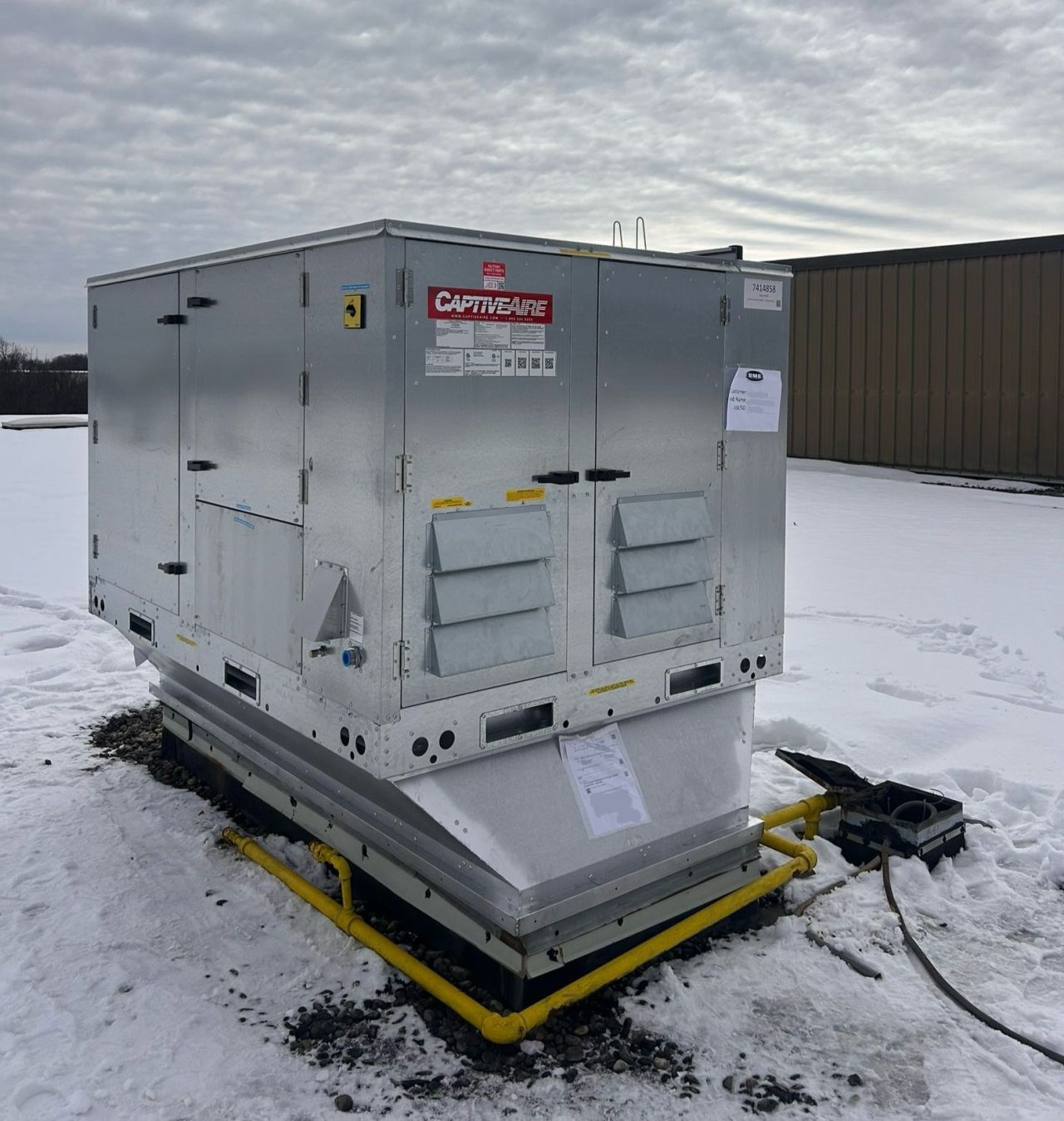 Installed CaptiveAire commercial rooftop unit