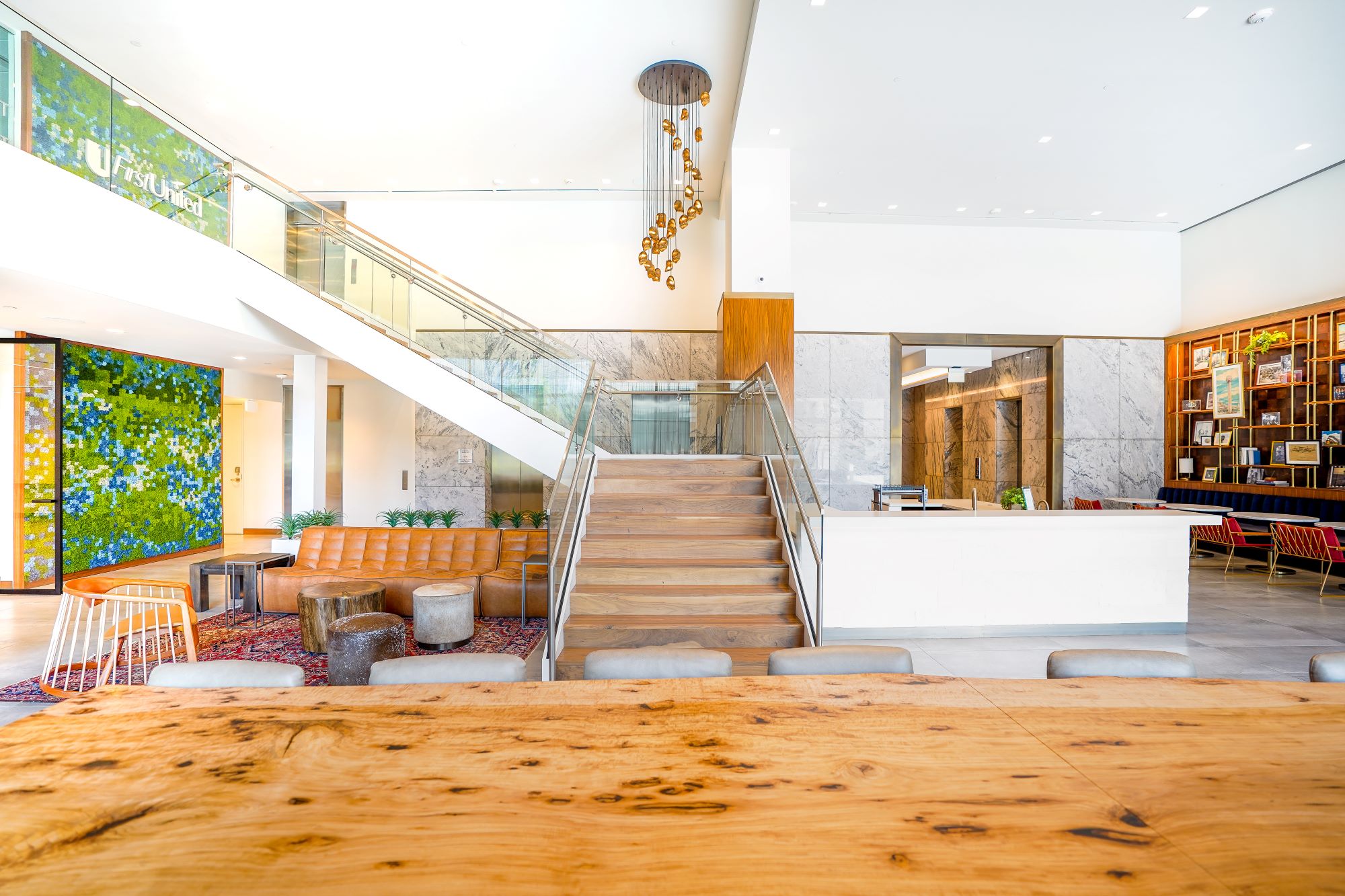 First United Bank - Dallas Uptown - interior stairs