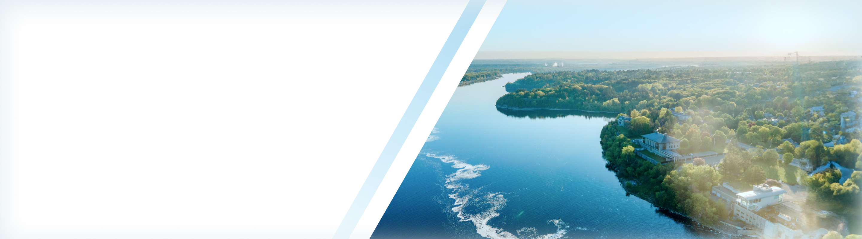 Aerial shot of the Ottawa River.