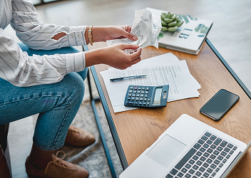 A client reviewing their taxes.