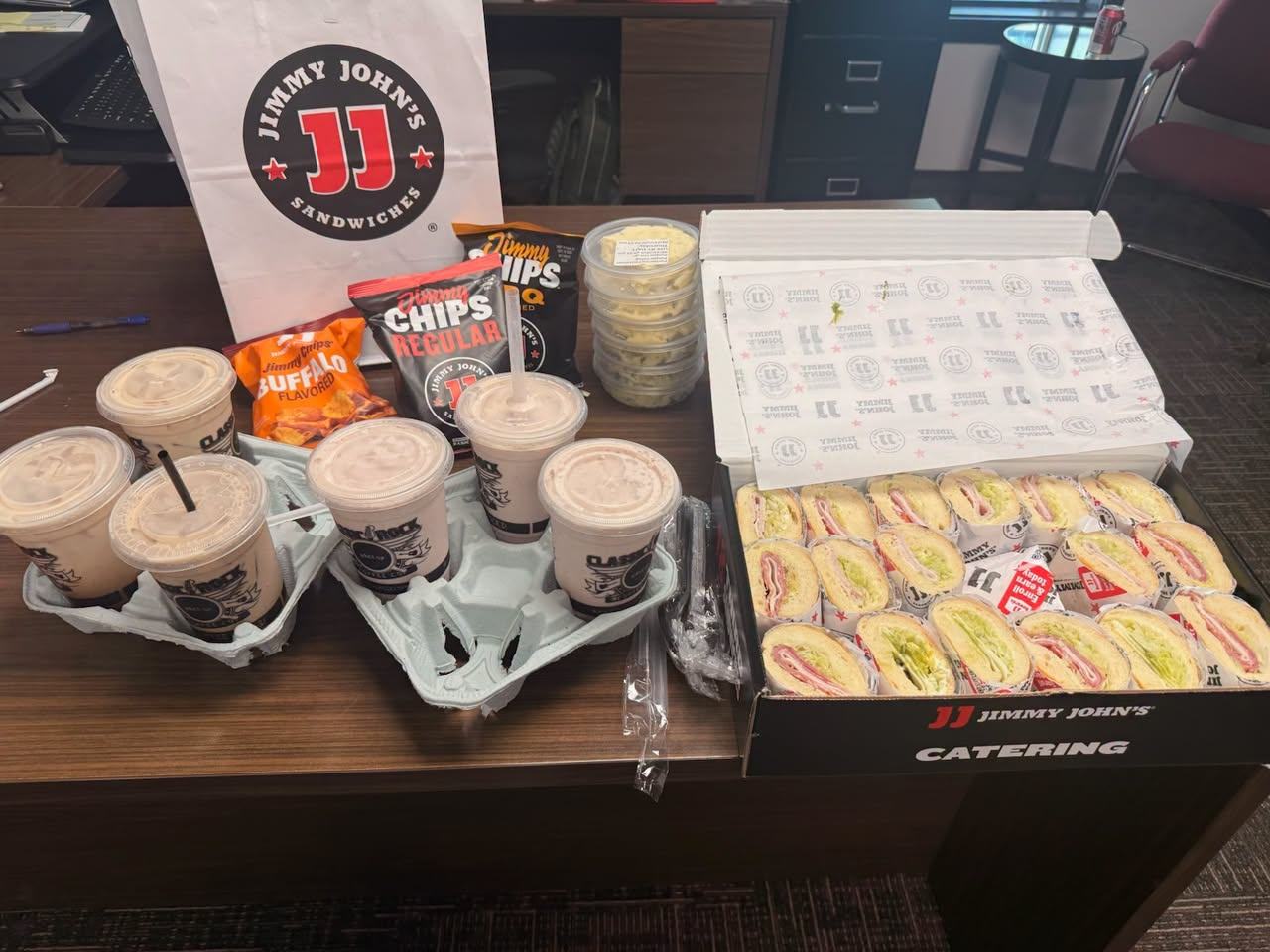 Happy Wednesday! A local business brought us lunch today. Thank you, Bryant and Mike! We appreciate you thinking of us and all you do for our team!