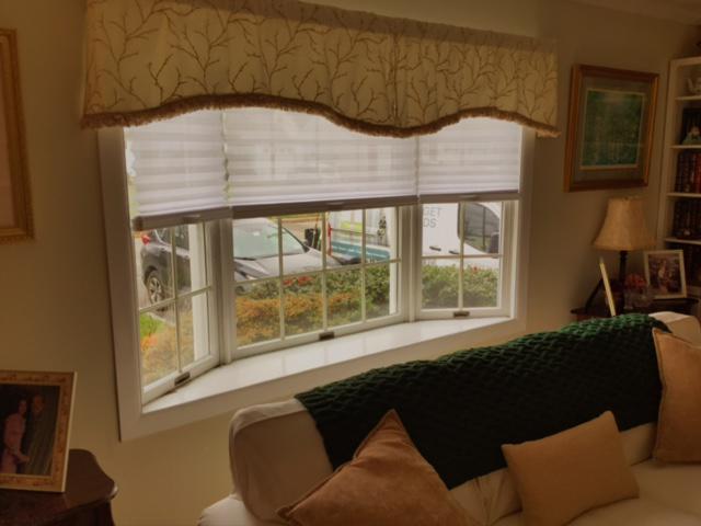Trilight Honeycomb Shades like these recently installed in Ossining, NY solve every lighting and privacy solution...just "tri" it. (Sorry, we couldn't resist!) #BudgetBlindsOssining #TrilightHoneycombShades #ShadesOfBeauty #FreeConsultation #WindowWednesday