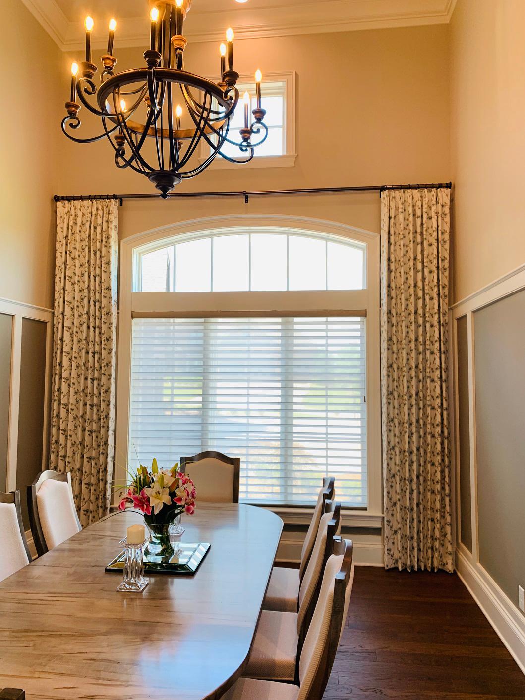 Feeling fancy in this dining room in Lenoir City! We just installed some seriously chic Drapery Pane Budget Blinds of Knoxville & Maryville Knoxville (865)588-3377