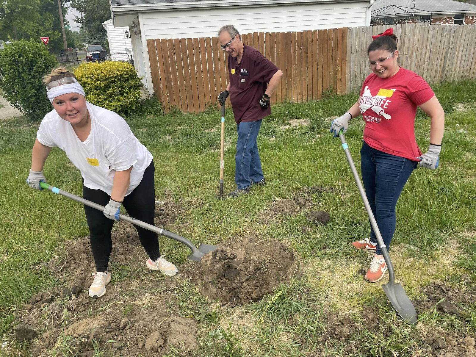 We worked hard on State Farm Founders Day and loved it!! Thank you, Habitat for Humanity, for having us out!!