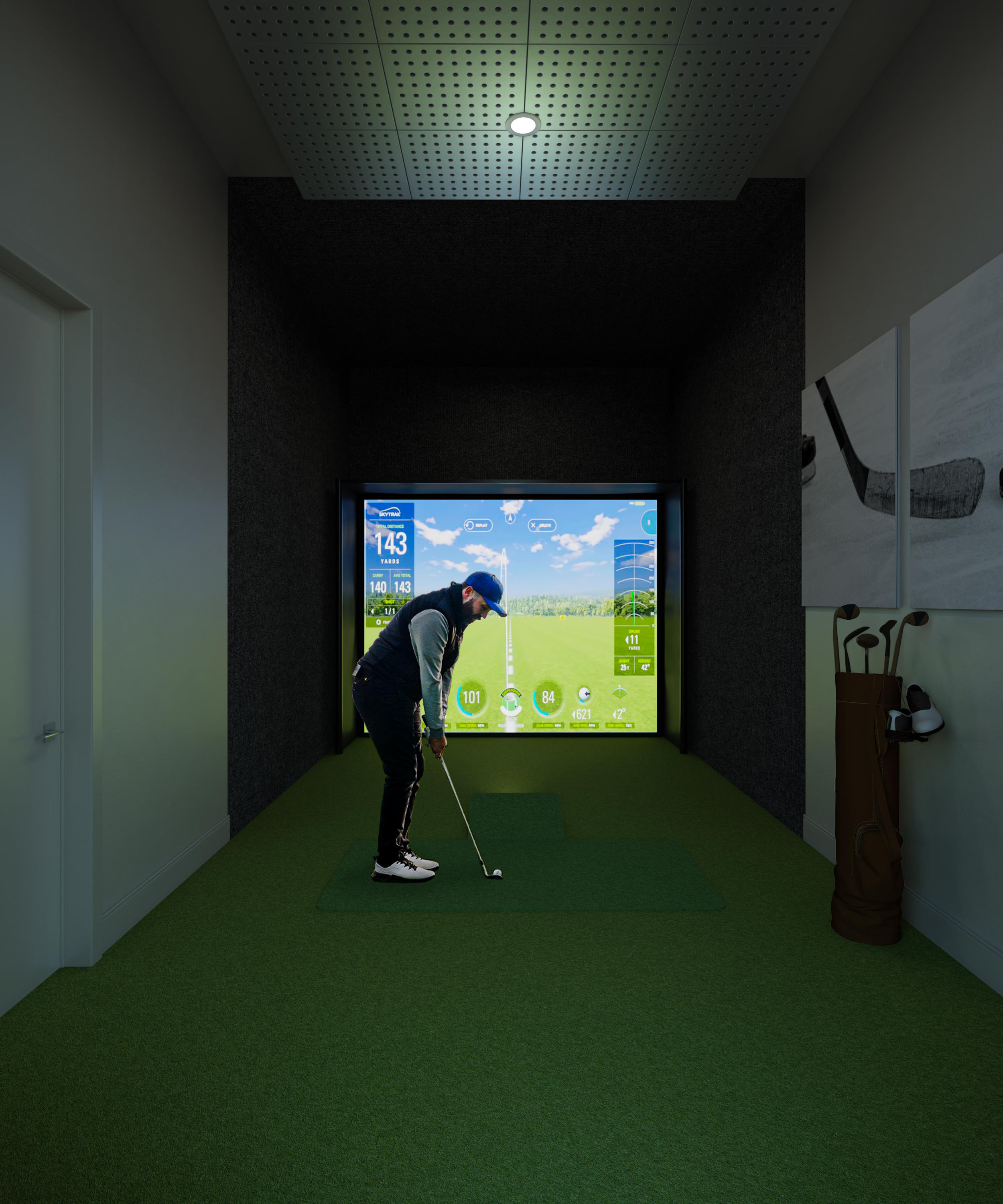 Golf Simulator at The MARC luxury apartments in Palm Beach Gardens, FL