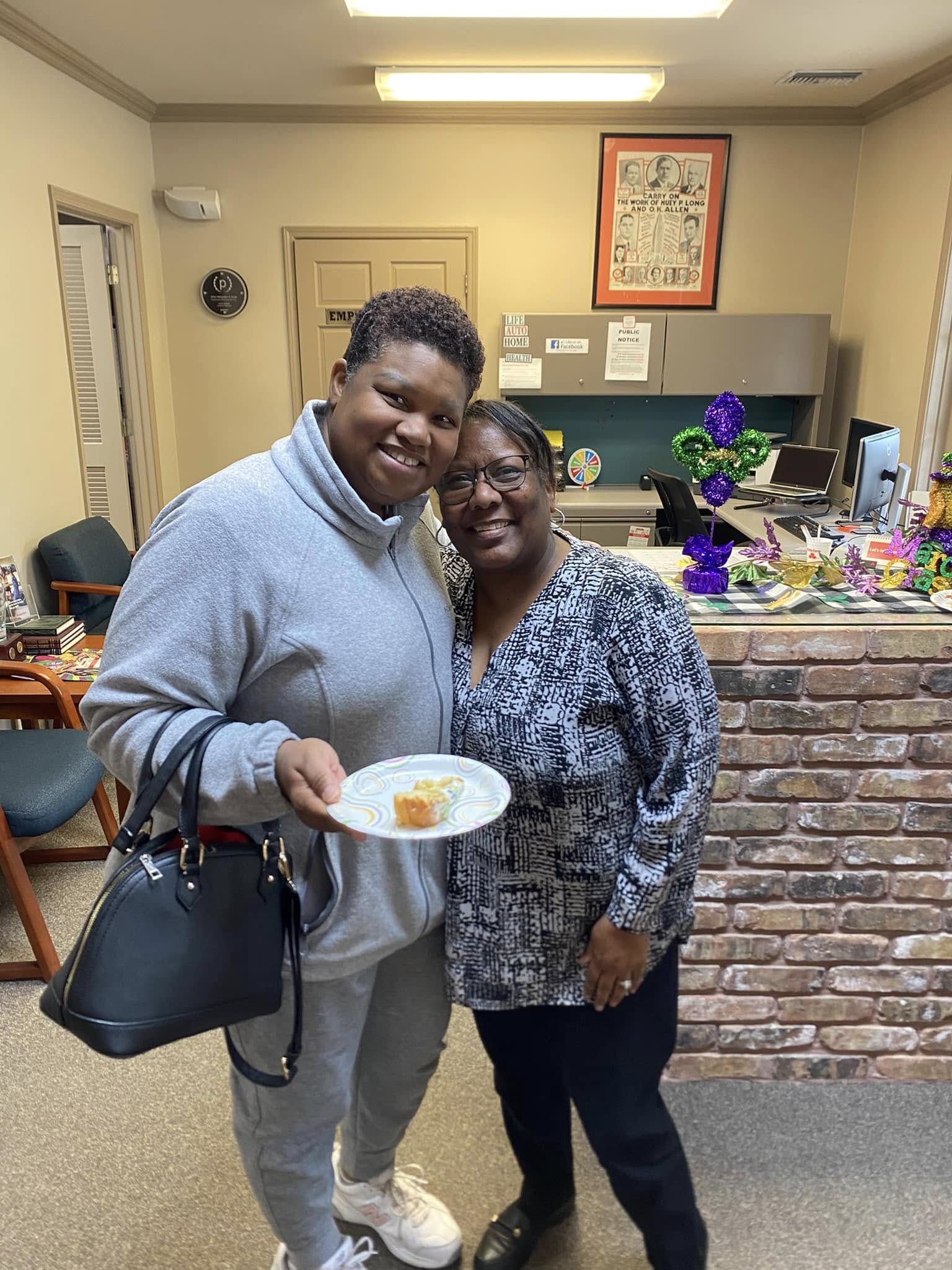 Kicking off the start of Mardi Gras season with our customers and enjoying a slice of king cake. Stop in and get a slice before it’s all gone!