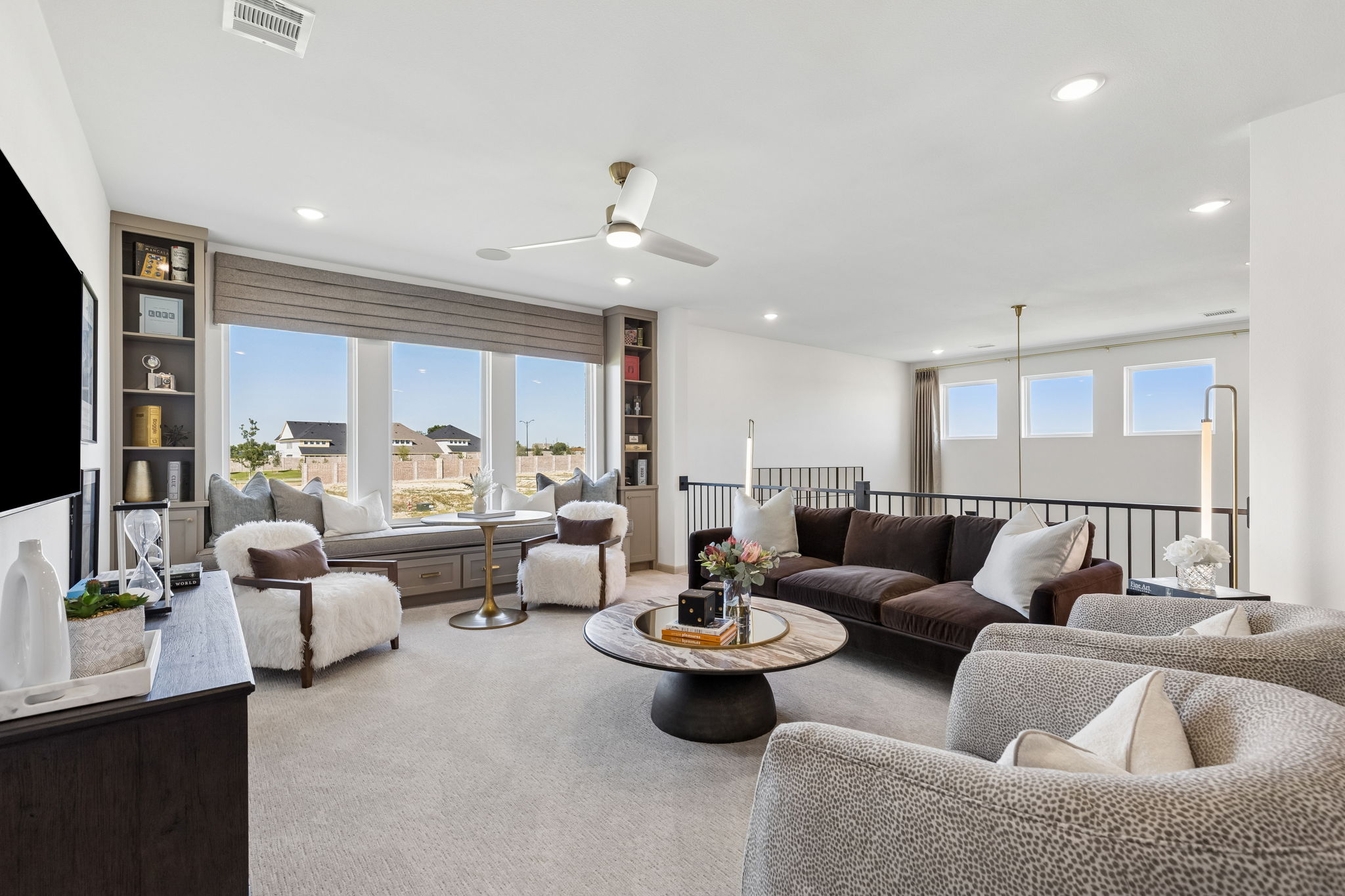 Game room in the Rainwater Crossing model home in Celina, TX.