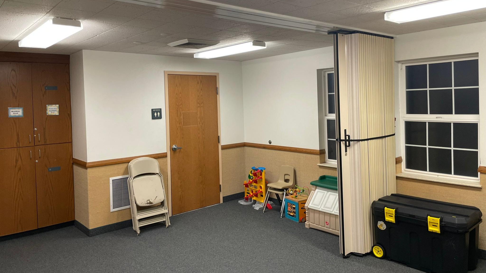 The Nursery, where small children are welcome to come, learn, and play while their parents attend second hour classes on Sunday.