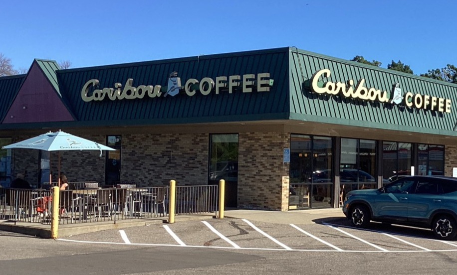 Storefront of the Caribou Coffee at 9420 36th Avenue North in New Hope