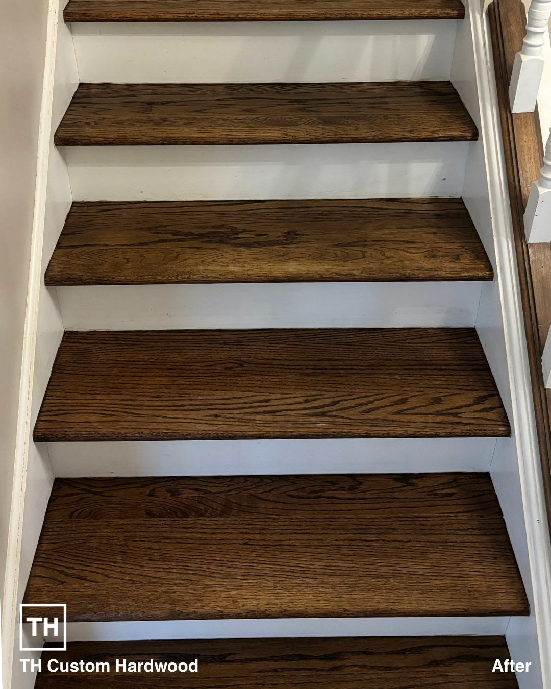 Dark stained stairs
