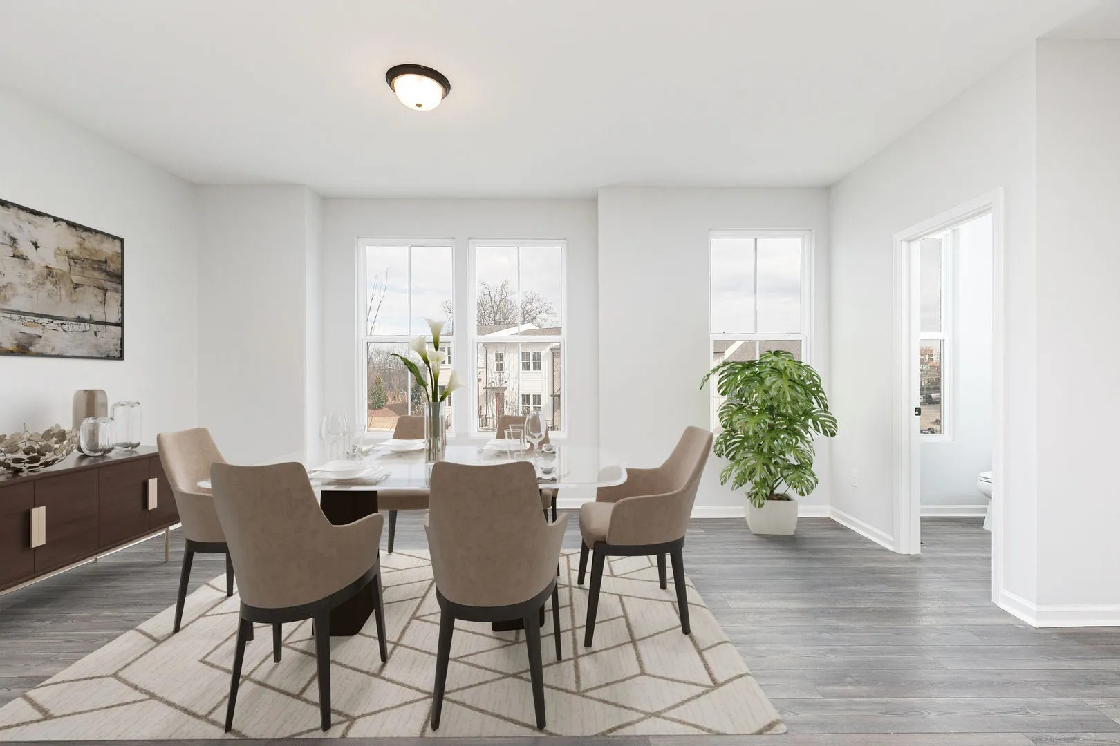 Bright dining areas at Croftside Townhomes by Stanley Martin Homes