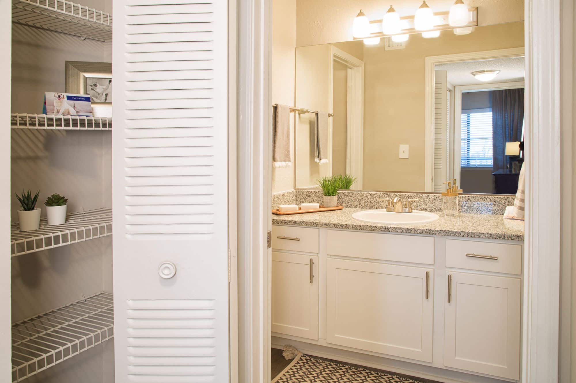 kitchen vanity and mirror